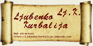 Ljubenko Kurbalija vizit kartica